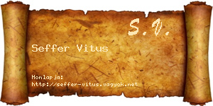 Seffer Vitus névjegykártya